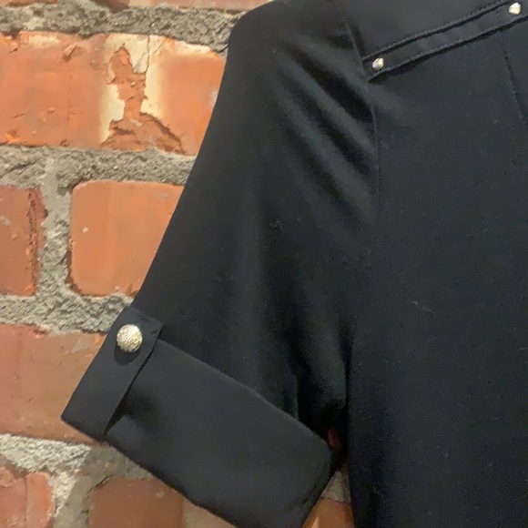 NWOT - WHBM Black short sleeve, button down blouse - XXSP - Picture 2 of 4